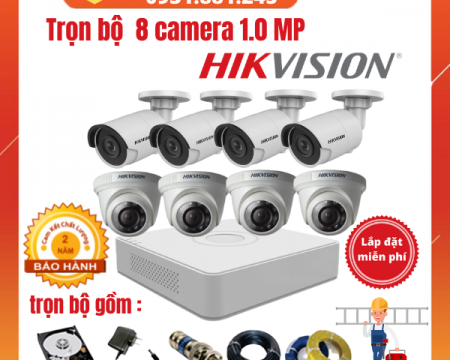 trọn bộ 8 camera hikvision